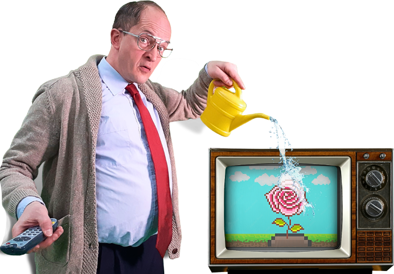 meneer B. giet water op TV